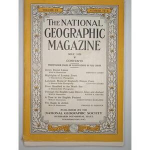 Vintage National Geographic Magazine May 1929 Edition
